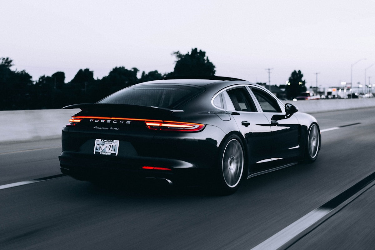 Supercar driving on a race track